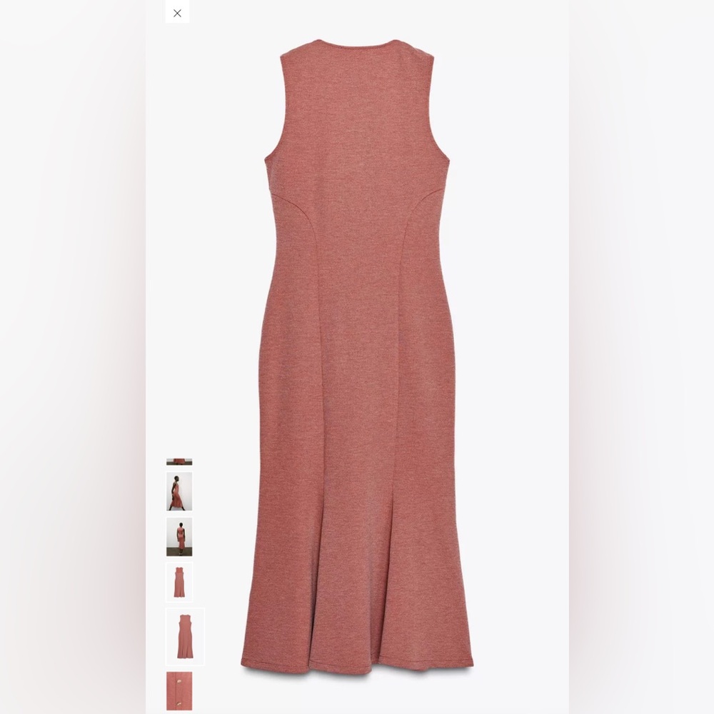 BUTTONED PIQUÉ DRESS - Picture 2 of 12